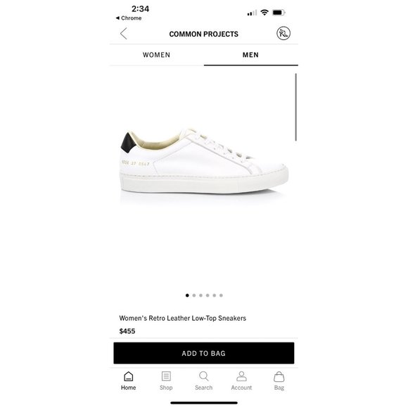 Common Projects Retro Low-Top Leather Sneakers White Women’s EU 40/US 10 - Picture 8 of 8